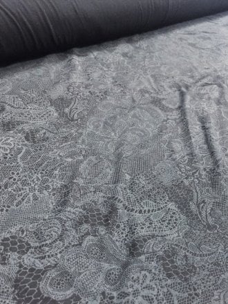 7 METRES Clearance Viscose Cotton Stretch Material Job Lot Bolt- Black Floral Paisley JBL48 BKGR