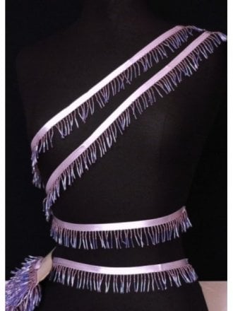 9 METRES Beaded Fringe Trimming Job Lot Bolt Pack- Violet Purple JBL58 VPPL