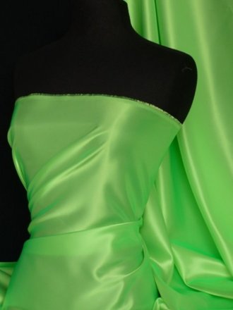 Acetate Satin Fabric Material- Flo Lime Q824 FLM