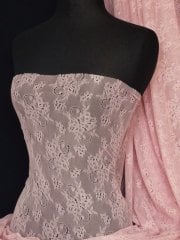  Antique Stretch Lace Fabric- Dusky Pink Q541 DPN