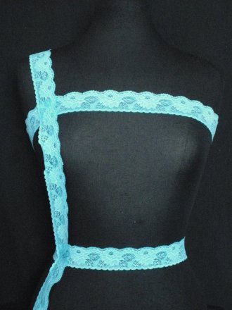 Aqua Blue Floral Lace Trim