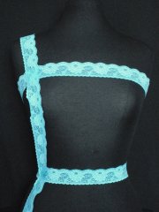 Aqua Blue Floral Lace Trim