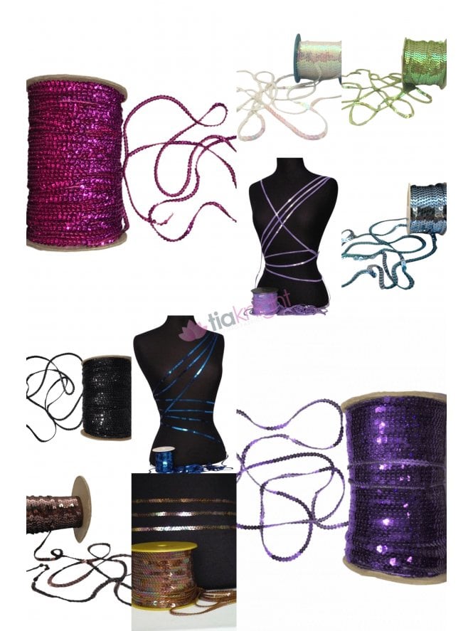 Assorted Coloured Sequin Trimmings- Glitz & Glam SY61