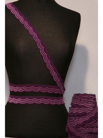 Aubergine Purple Scalloped Lace Trimming