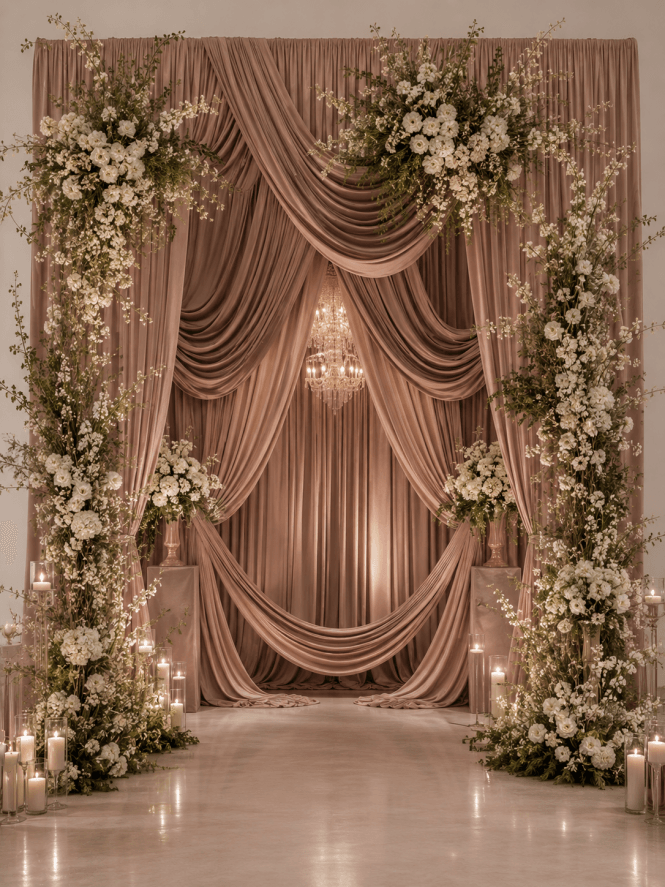 Backdrop Curtain Drapes Premium Silk Jersey Wrinkle Free Fabric for Weddings & Event Decor