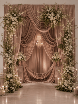  Backdrop Curtain Drapes Premium Silk Jersey Wrinkle Free Fabric for Weddings & Event Decor