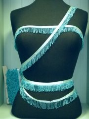 Beaded Fringe Trimming- Aqua Blue TS21 AQBL
