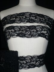 Beaded Net Trim- Elaborate Black SY102 BK