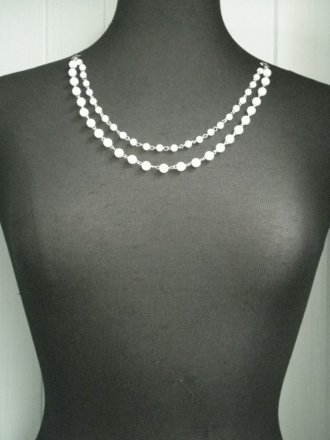 Beaded Pearl Neck Display- White EM179 WHT