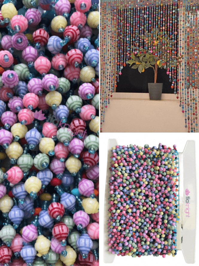 Beaded Rainbow Candy Shells Tassel Ribbon Trimming For Decor- 10 Metre Pack