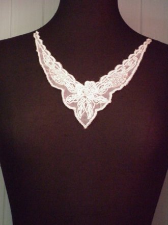 Beaded Sequin Neck Piece- Cream EM132 CRM