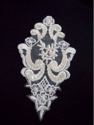 Beaded Sequins Applique- Cream EM143 CRM