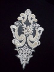 Beaded Sequins Applique- Cream EM143 CRM
