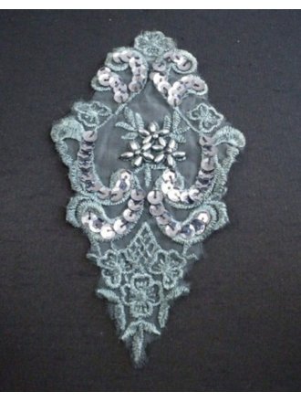 Beaded Sequins Applique- Warm Grey EM143 GR