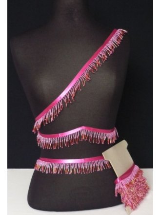 Beaded Tassel Fringe Trim Decoration- Hot Pink TS9 HPN
