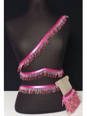 Beaded Tassel Fringe Trim Decoration- Hot Pink TS9 HPN