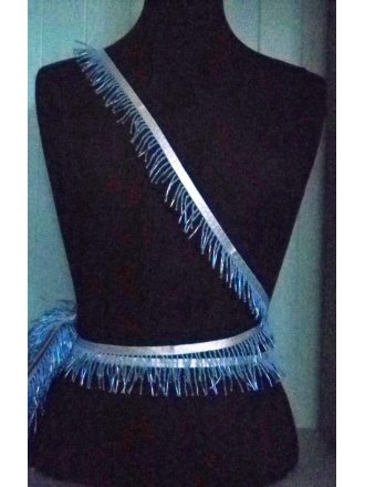 Beaded Tassel Fringe Trim Decoration- Light Blue TS44 LTBL