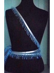 Beaded Tassel Fringe Trim Decoration- Light Blue TS44 LTBL
