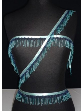 Beaded Tassel Fringe Trim Decoration- Sea Blue TS6 SBL