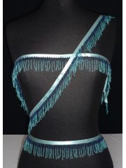 Beaded Tassel Fringe Trim Decoration- Sea Blue TS6 SBL