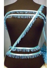 Beaded Tassel Fringe Trim Decoration- Turquoise Blue TS43 TQBL