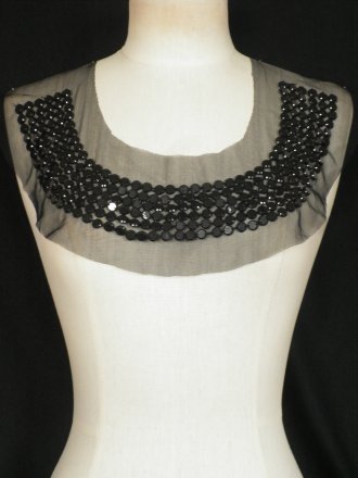 Black Beaded Net Neck Piece