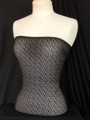 Black Circle Design 4 Way Stretch Lace Fabric