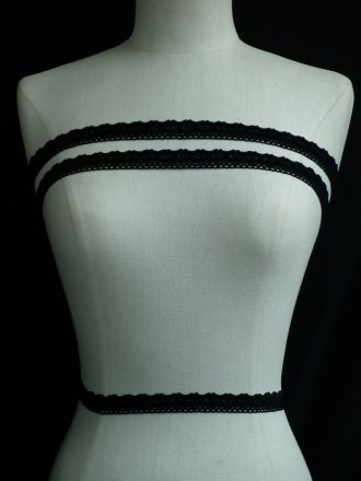 Black Cotton Flower Crochet Trim