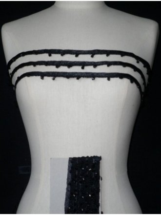 Black Diamond Beaded Trim