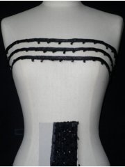 Black Diamond Beaded Trim