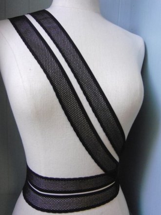 Black Elastic Lycra Net Trim