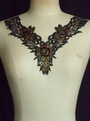 Black Ethnic Beaded Lace Neck Piece