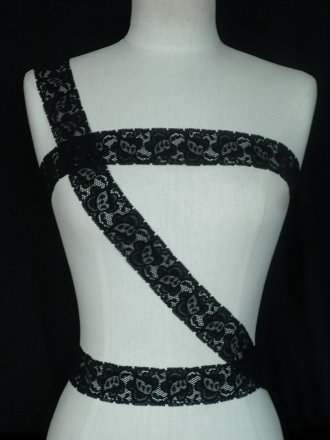 Black Floral Lace Stretch Trim