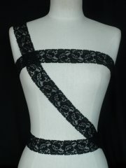 Black Floral Lace Stretch Trim