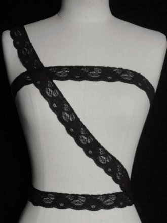Black Floral Stretch Lace Trim