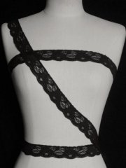 Black Floral Stretch Lace Trim