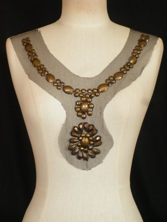 Black/ Gold Stoned Net Neck Piece