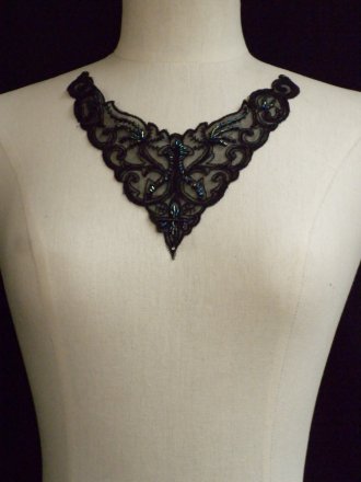 Black Hologram Beaded Neck Piece