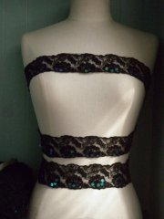 Black Hologram Sequin Lace Trimming