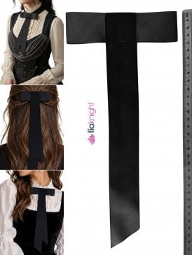 Black Large Ribbon Tie Fashion Embellishment