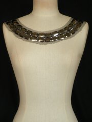 Black Metallic Stoned Net Neck Piece