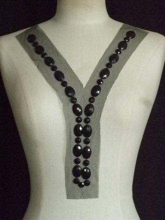 Black Rhinestone Beaded Y-Net Neck Piece