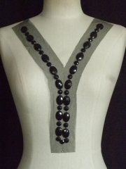 Black Rhinestone Beaded Y-Net Neck Piece