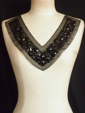 Black Rhinestone Net Neck Piece