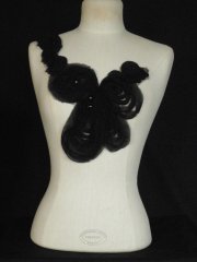 Black Ruffle Flower Net Neck Piece