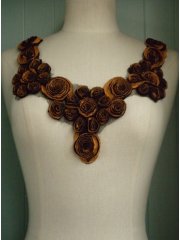 Black/Rust Orange Swirl Rose Neck Piece
