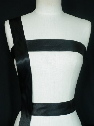 Black Satin Extra Wide Ribbon Trim