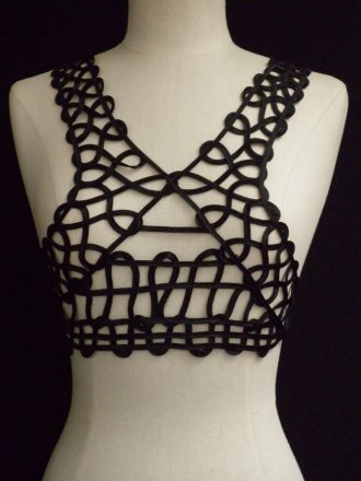 Black Satin Loop Neck Piece