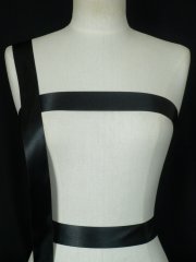 Black Satin Wide Ribbon Trim