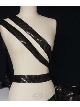 Black Shiny Sequin Trimming